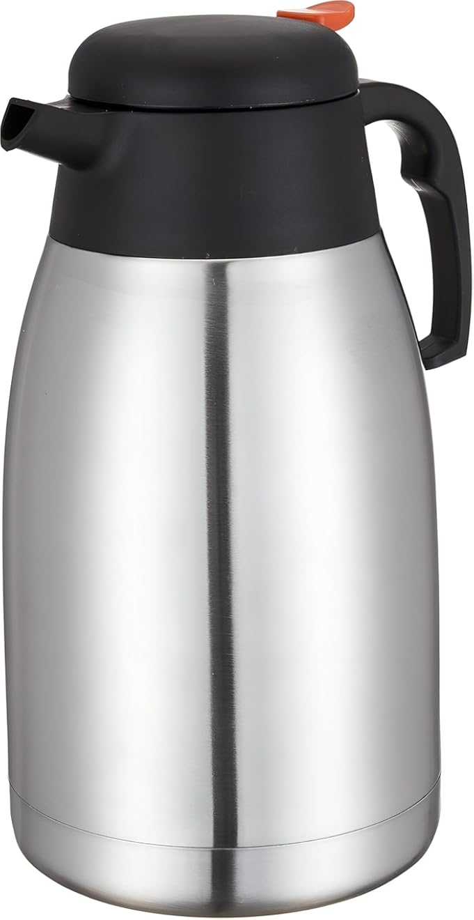 إبريق حراري - وعاء حراري فاخر من الفولاذ المقاوم للصدأ مع عزل فراغي مزدوج الجدار، سعة 1.2 لتر، يحافظ على الحرارة لمدة 12 ساعة، وفوهة واسعة.